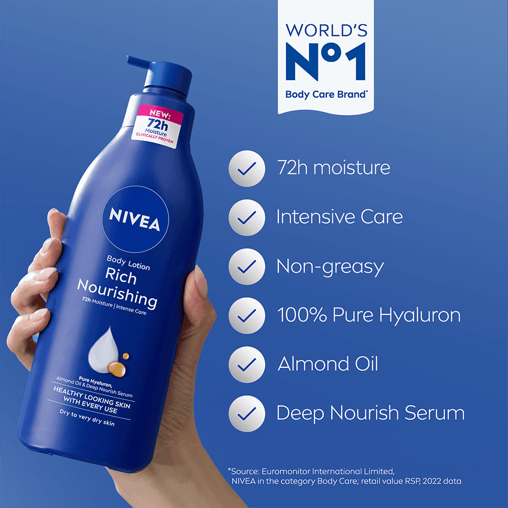 NIVEA Kroppslotion Rich Nourishing Pump Body Lotion 400 ml - produktbild 2