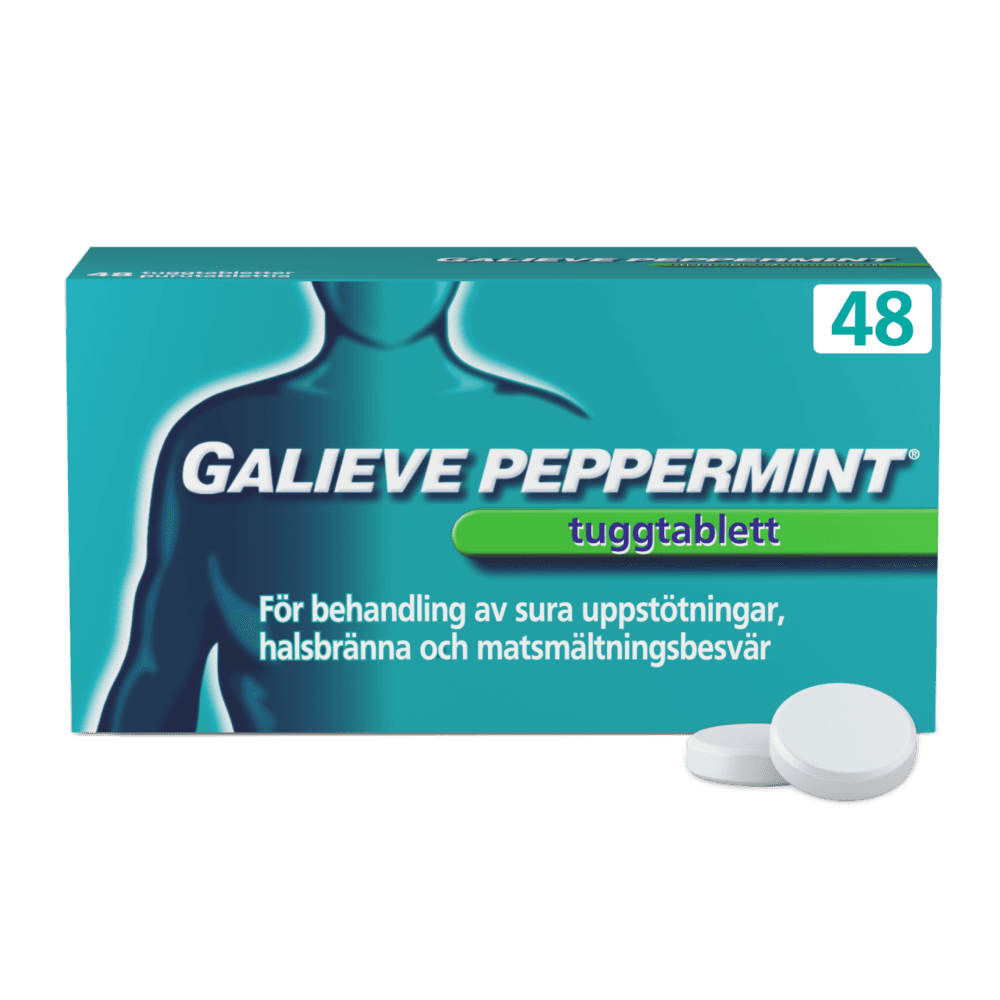 Galieve Peppermint Tuggtablett mot Halsbränna 48 st