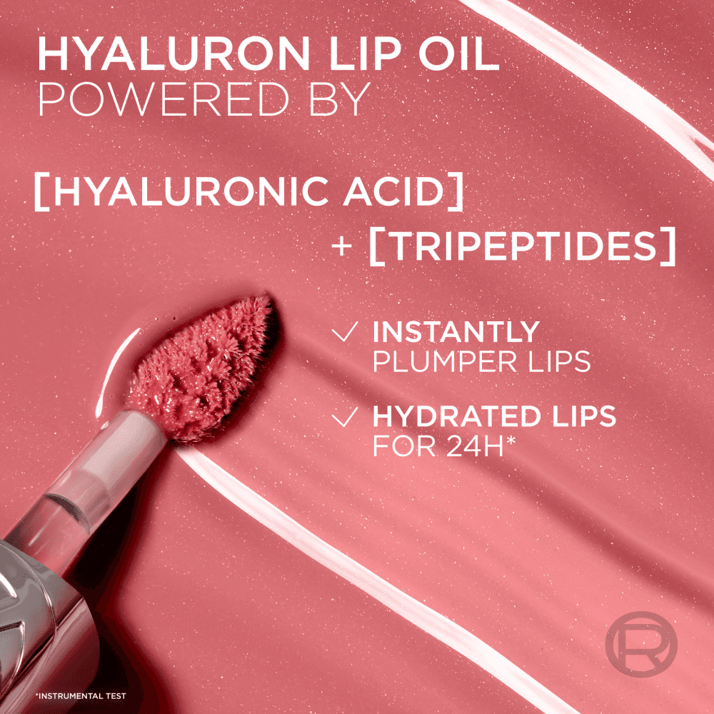L'Oréal Paris Plump Ambition Hyaluron Lip Oil läppolja 650 Nude Macaron 5 ml 5