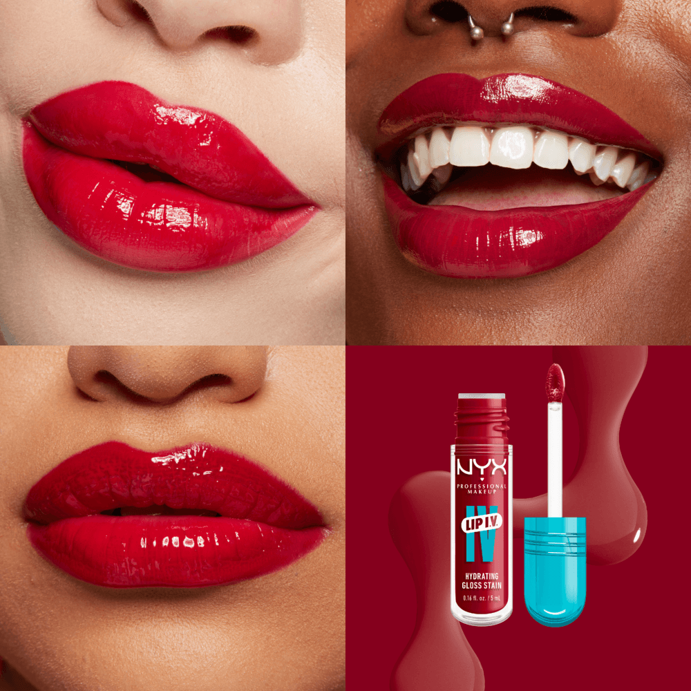 NYX Professional Makeup Lip I.V. Hydrating Gloss Stain läppglans 11 Red-Y. Set. Wet! 5 ml - produktbild 2