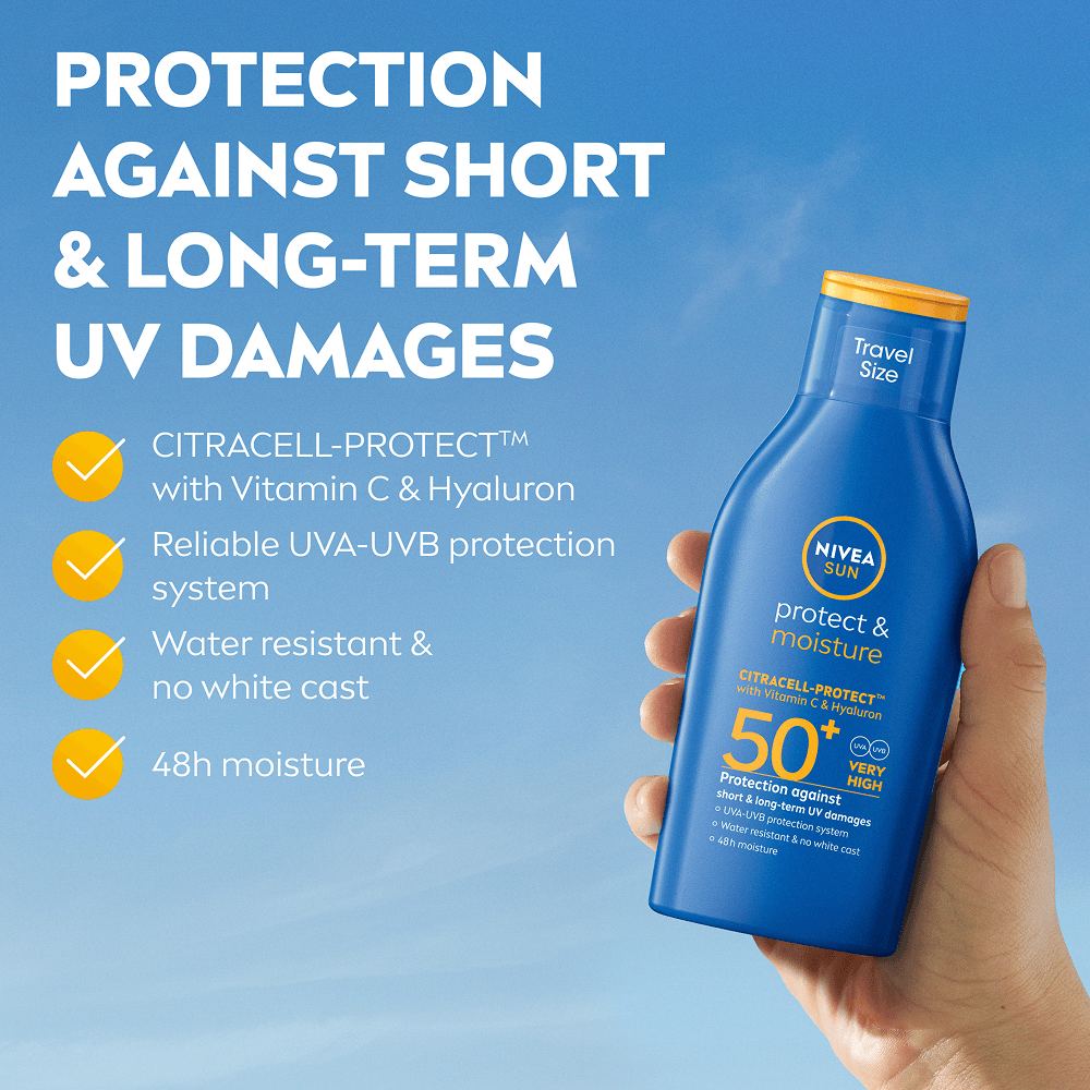 NIVEA SUN Protect & Moisture Sun Lotion SPF50+ 100 ml - produktbild 2