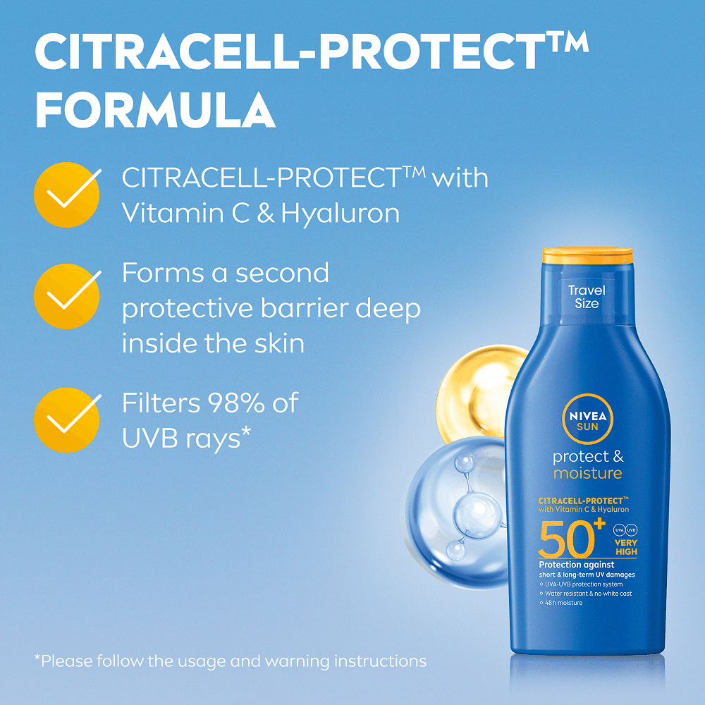 NIVEA SUN Protect & Moisture Sun Lotion SPF50+ 100 ml - produktbild 3