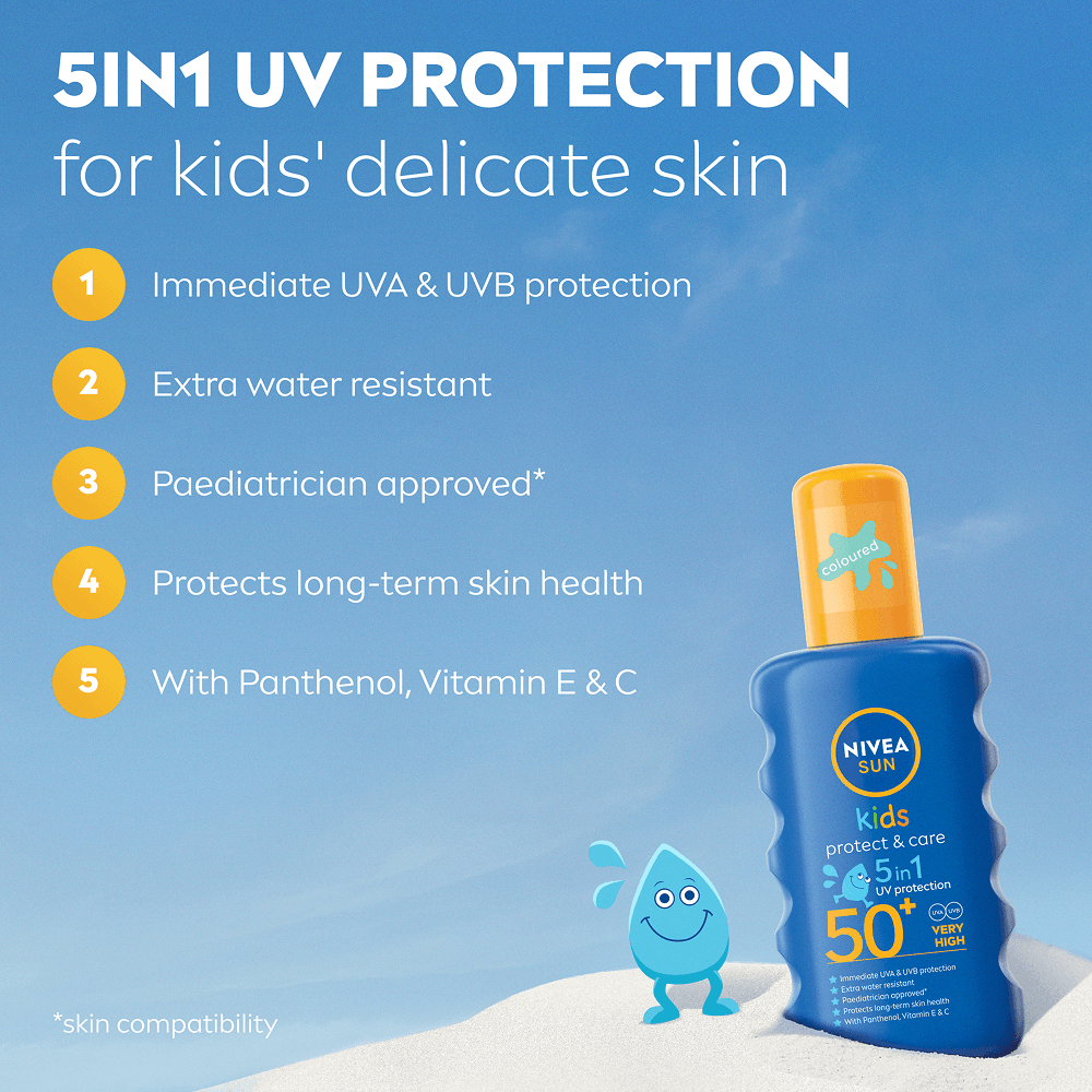NIVEA SUN Protect & Care Kids Sun Spray SPF50+ 200 ml - produktbild 2