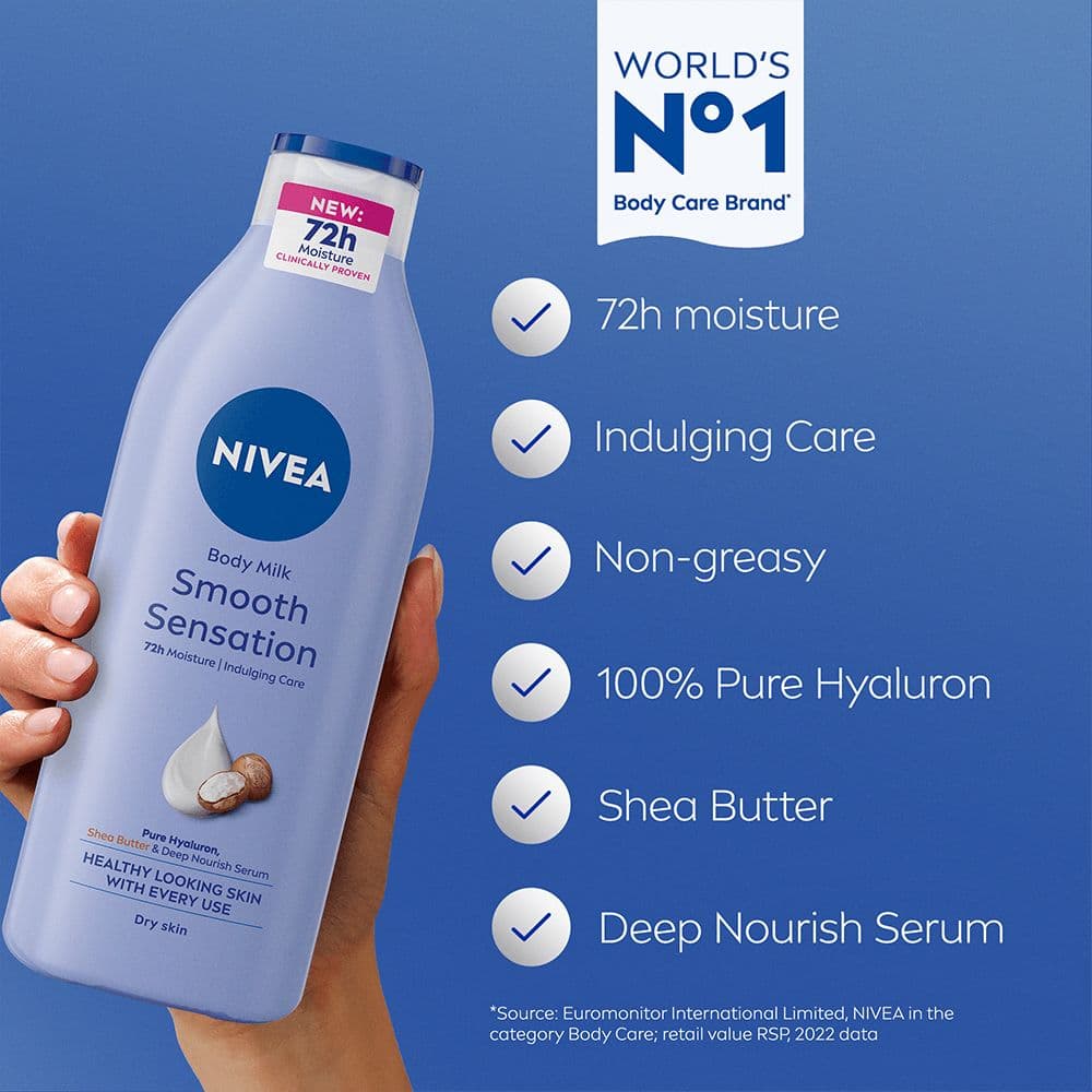NIVEA Body Lotion Smooth Caring 250 ml - produktbild 2