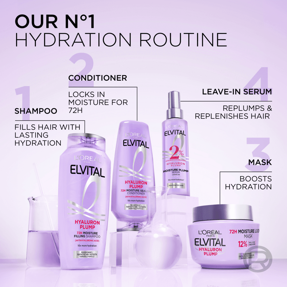 L'Oréal Paris Elvital Hyaluron Plump Schampo 1000 ml - produktbild 4