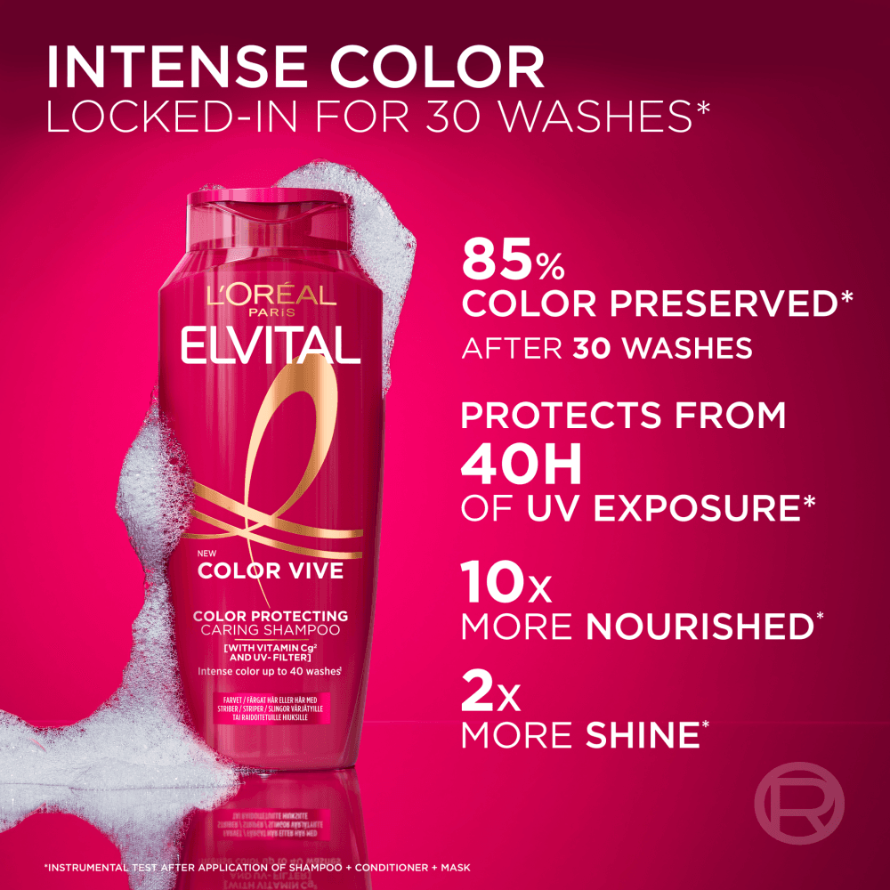 L'Oréal Paris Elvital Color Vive Caring Schampo 250 ml - produktbild 4