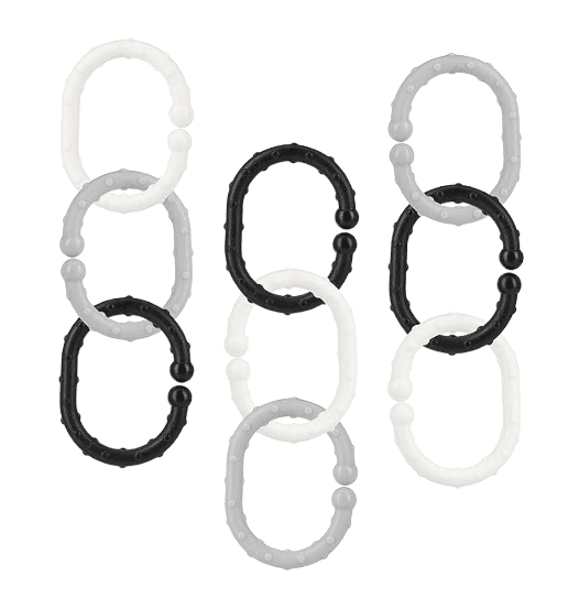 Fresh Kid Barnvagnsringar Svart/Grå/Vit 18-pack