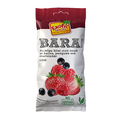 Exotic Snacks BARA Jordgubb, Hallon, Svartvinbär 55 g