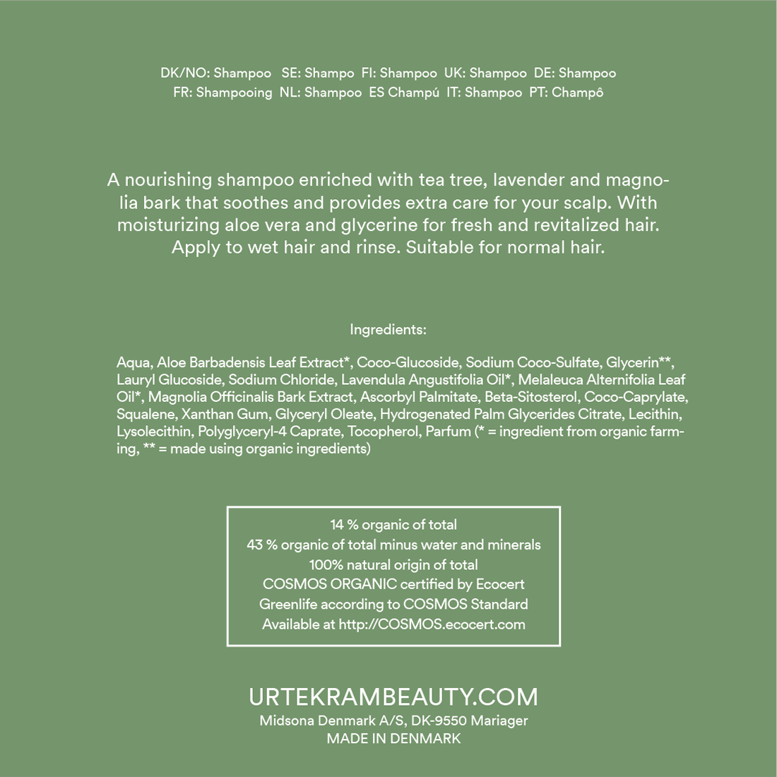 Urtekram Wild Lemongrass Shampoo Organic 500 ml 5