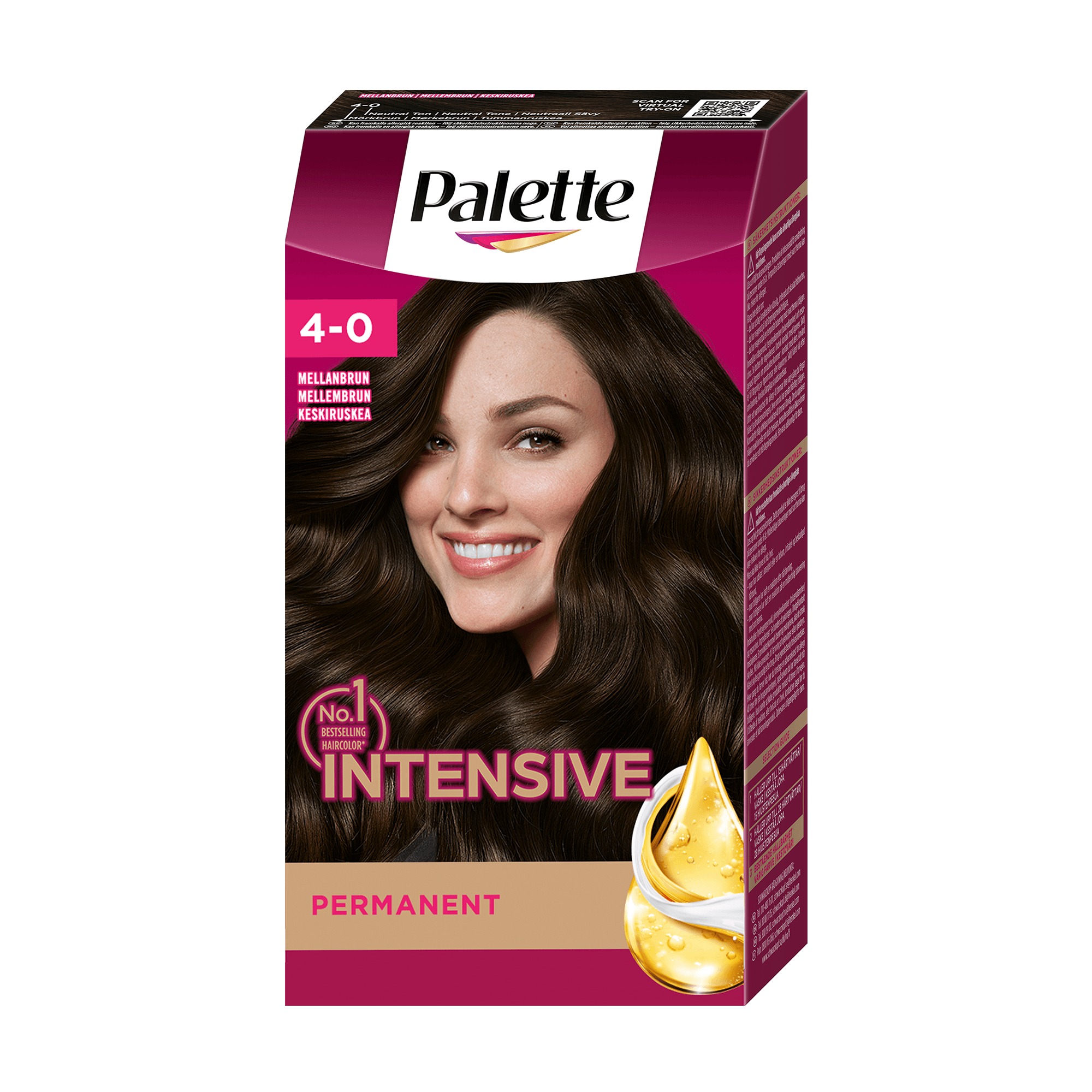 Palette Intensive Creme Coloration 4-0 Mellanbrun