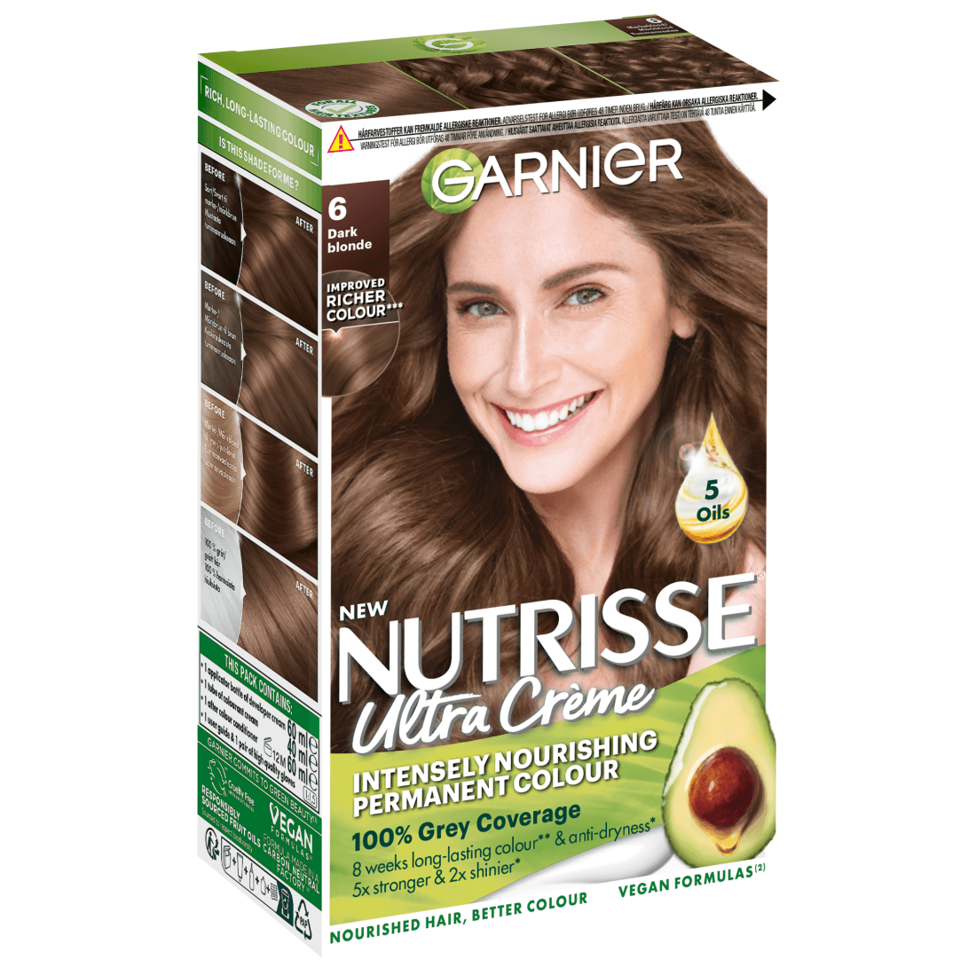 Garnier Nutrisse Ultra Créme Permanent Hårfärg 6 Dark Blonde - produktbild 2