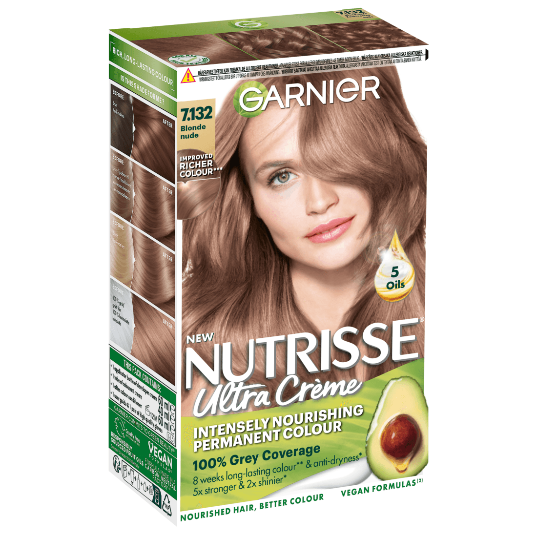Garnier Nutrisse Ultra Créme Permanent Hårfärg 7.132 Blonde Nude - produktbild 2