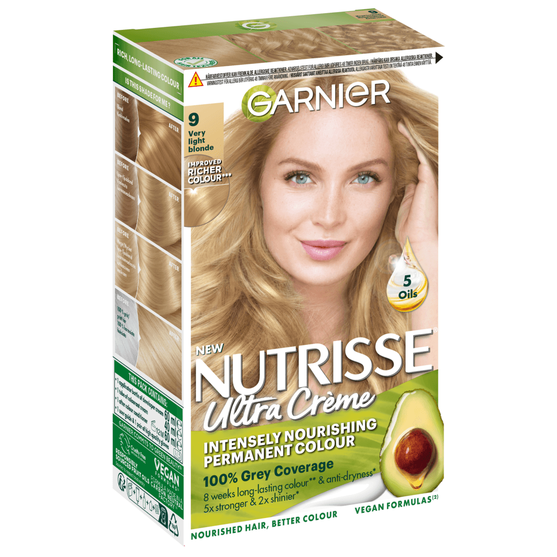 Garnier Nutrisse Ultra Créme Permanent Hårfärg 9 Very Light Blonde - produktbild 2