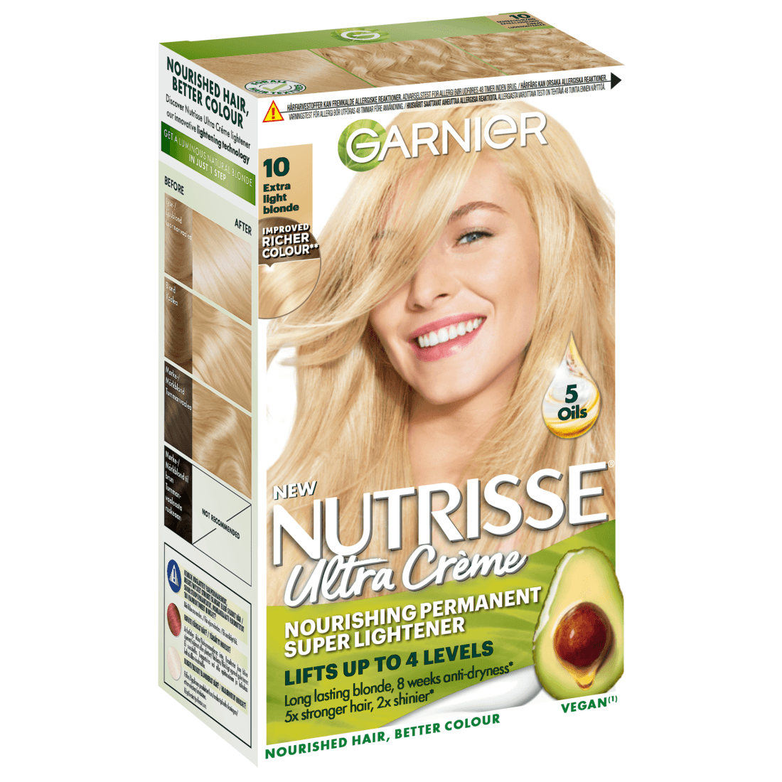 Garnier Nutrisse Ultra Créme Permanent Hårfärg 10 Extra Light Blonde - produktbild 2