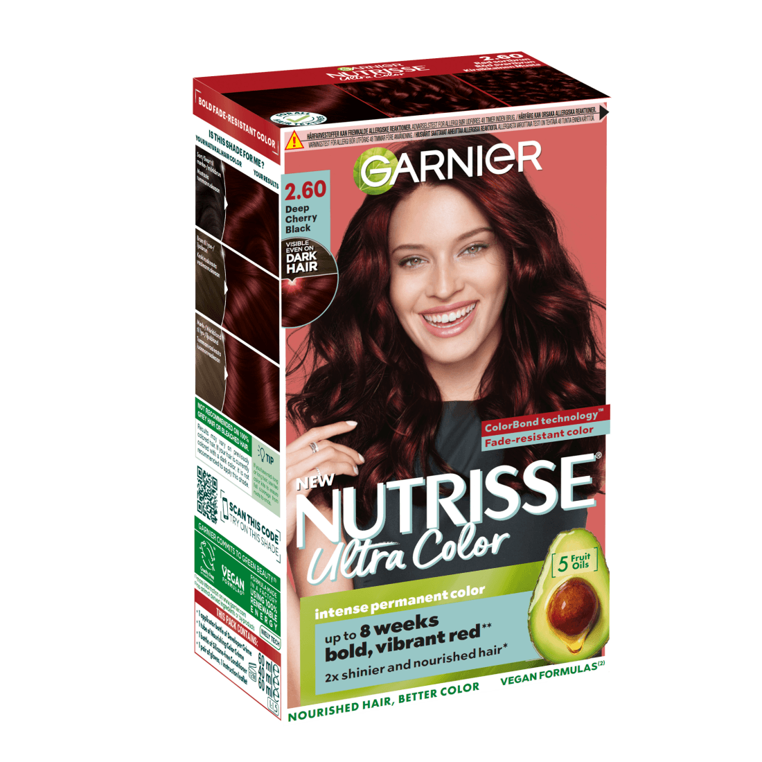 Garnier Nutrisse Ultra Color Permanent Hårfärg 2.60 Deep Cherry Black 2