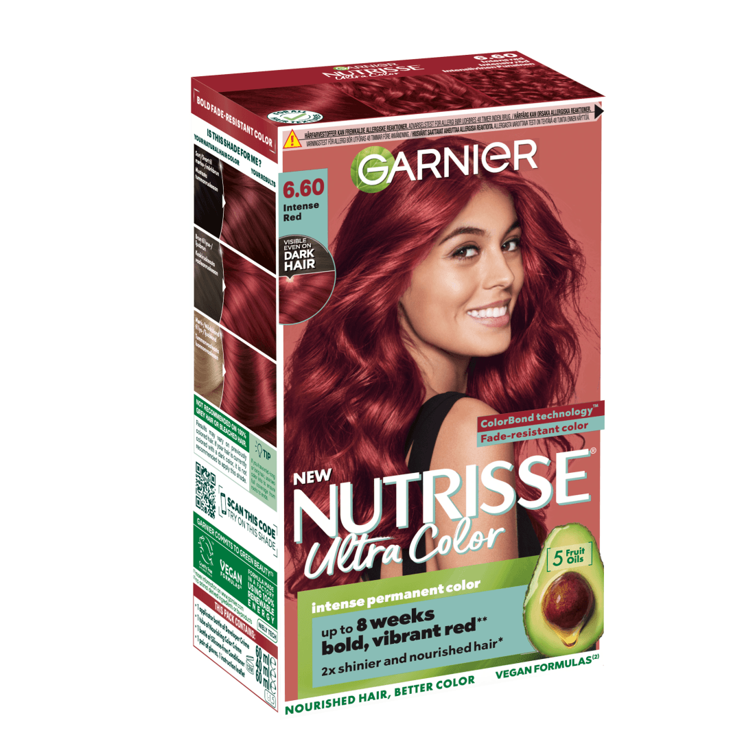 Garnier Nutrisse Ultra Color Permanent Hårfärg 6.60 Intense Red - produktbild 2