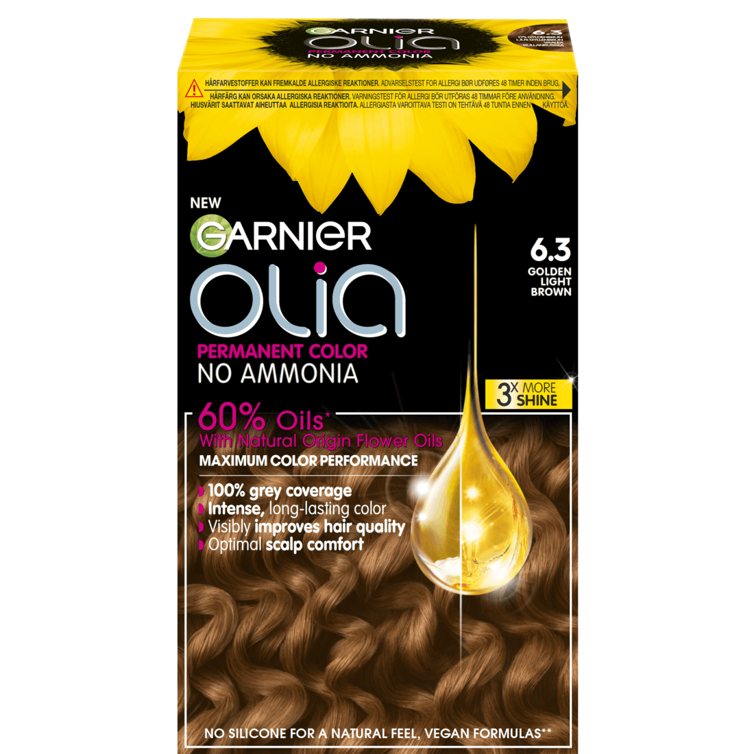 Garnier Olia Permanent Hårfärg 6.3 Golden Light Brown