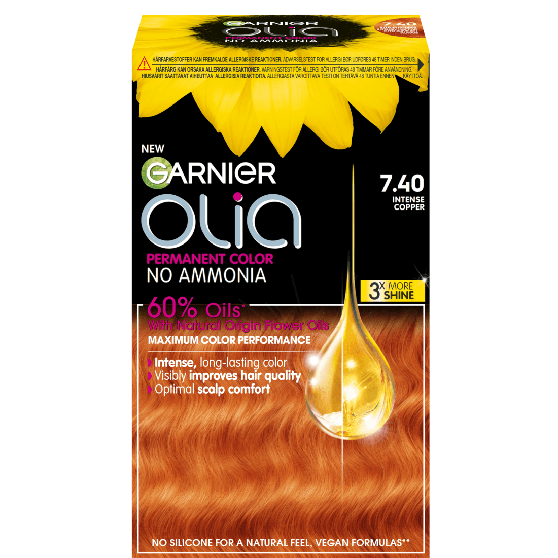 Garnier Olia Permanent Hårfärg 7.40 Intense Copper