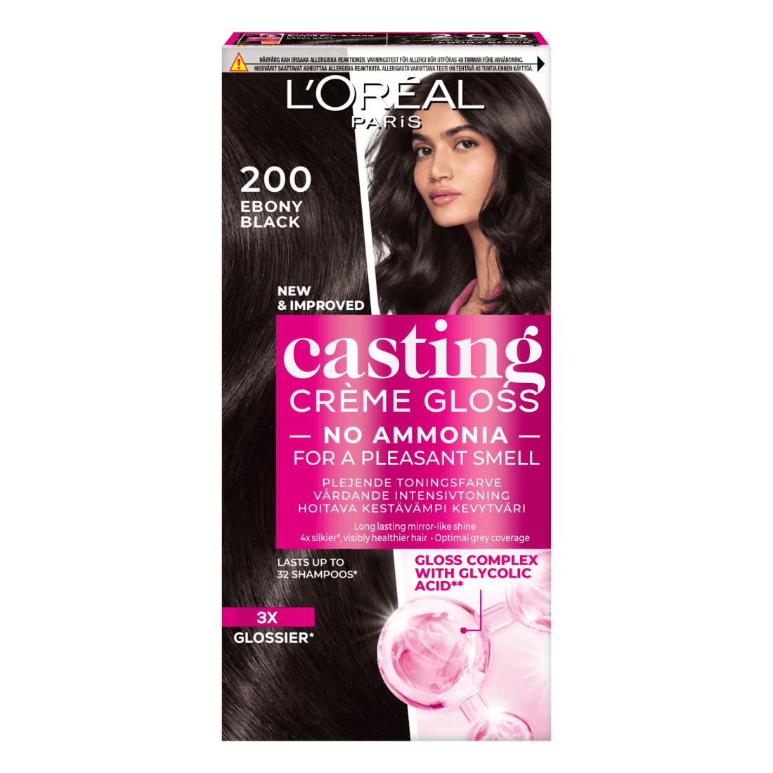 L'Oréal Paris Casting Crème Gloss Semi-Permanent Hårfärg 200 Ebony Black