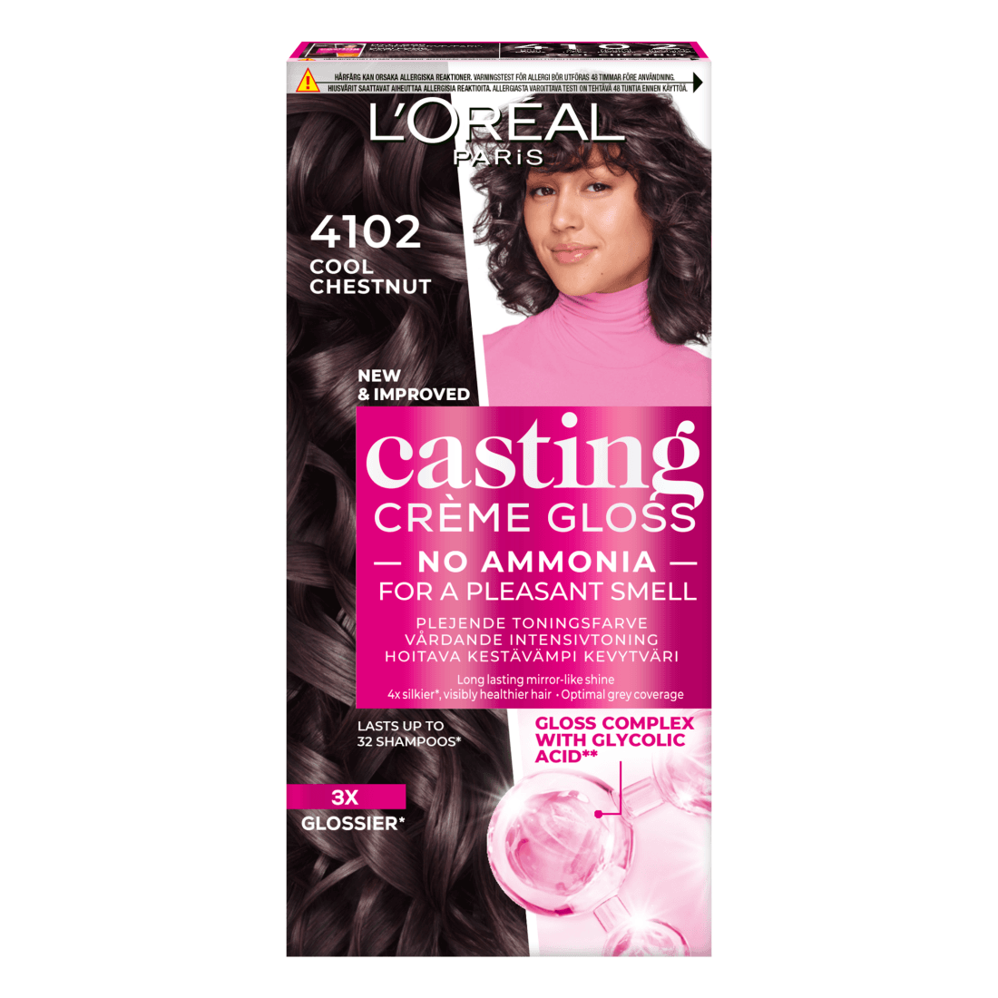 L'Oréal Paris Casting Crème Gloss Semi-Permanent Hårfärg 4102 Cool Chestnut