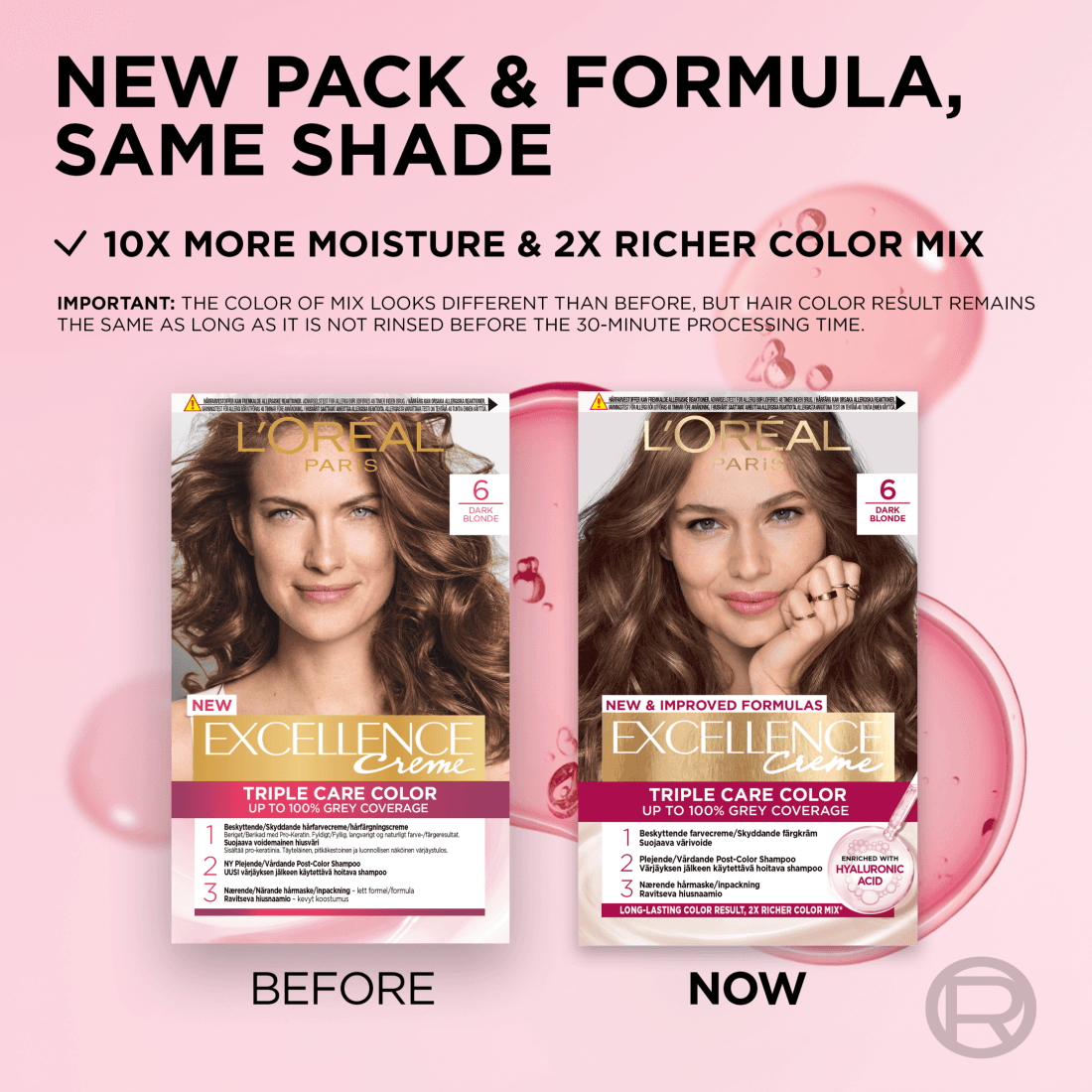 L'Oréal Paris Excellence Creme Permanent Hårfärg 6 Dark Blonde - produktbild 4
