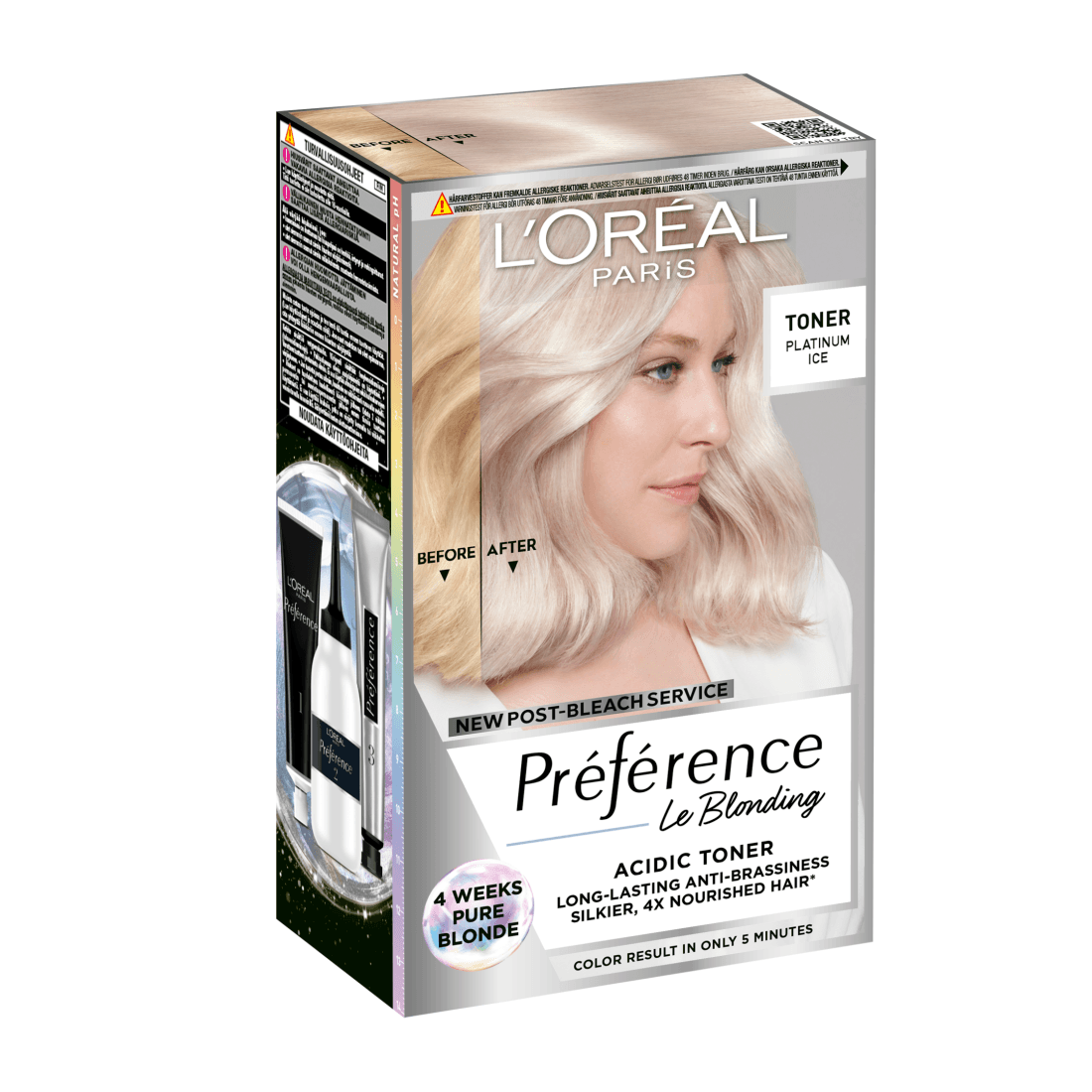 L'Oréal Paris Préférence Le Blonding Acidic Toningsfärg 01 Platinum Ice - produktbild 2