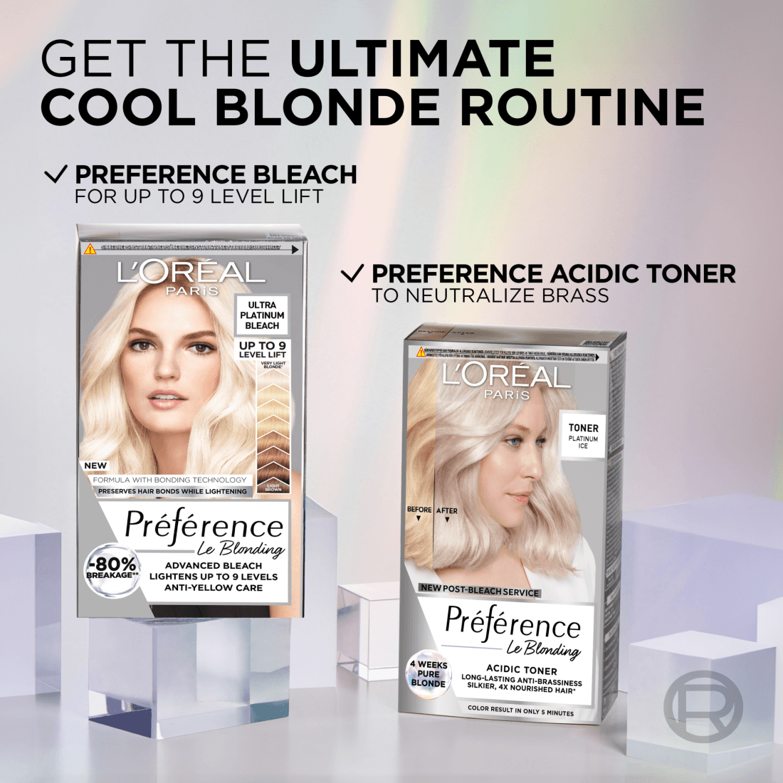 L'Oréal Paris Préférence Le Blonding Acidic Toningsfärg 01 Platinum Ice - produktbild 3