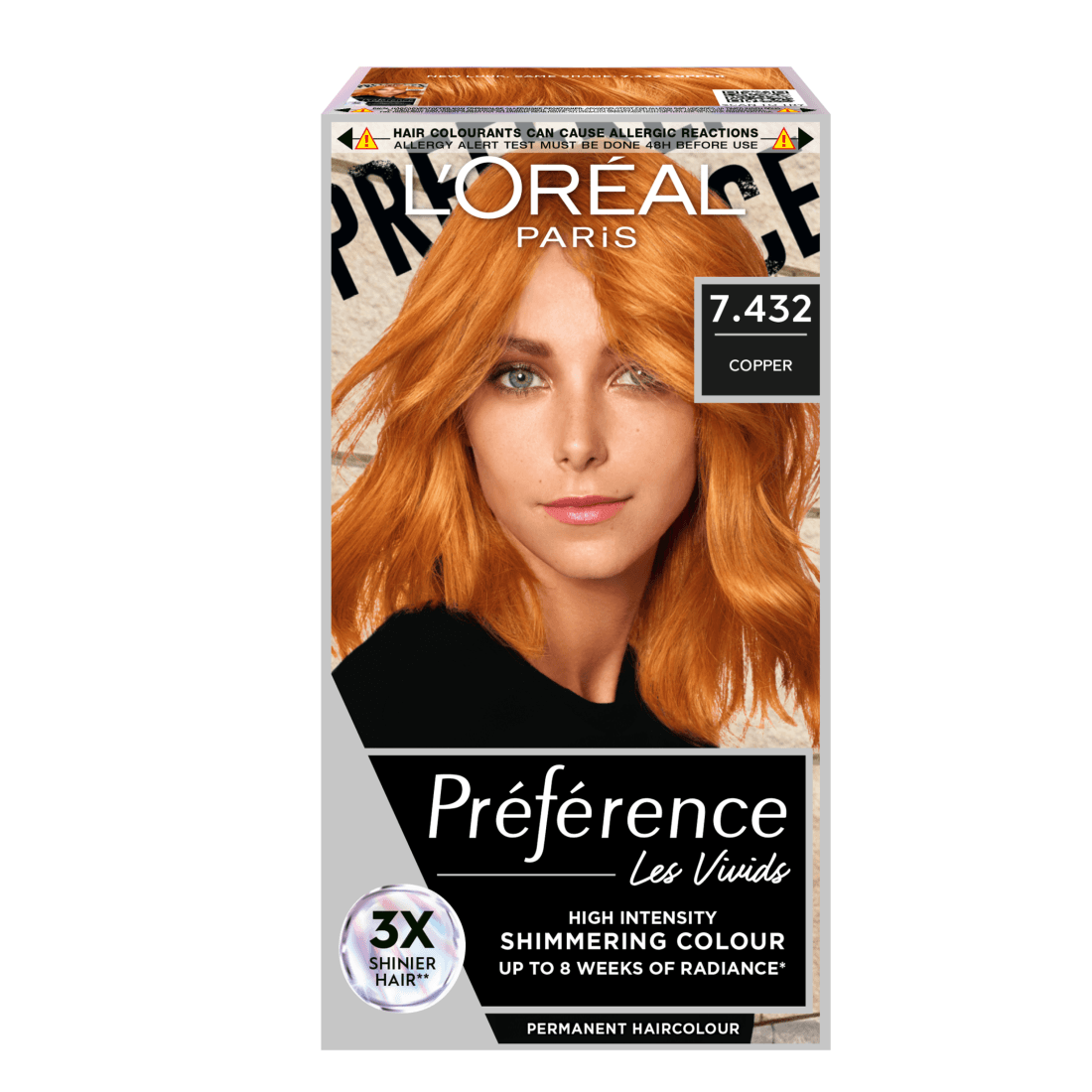 L'Oréal Paris Préférence Vivid Colours Permanent Hårfärg 7.432 Copper