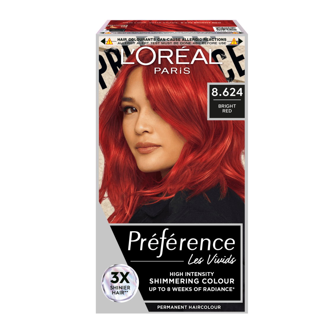 L'Oréal Paris Préférence Vivid Colours Permanent Hårfärg 8.624 Bright Red