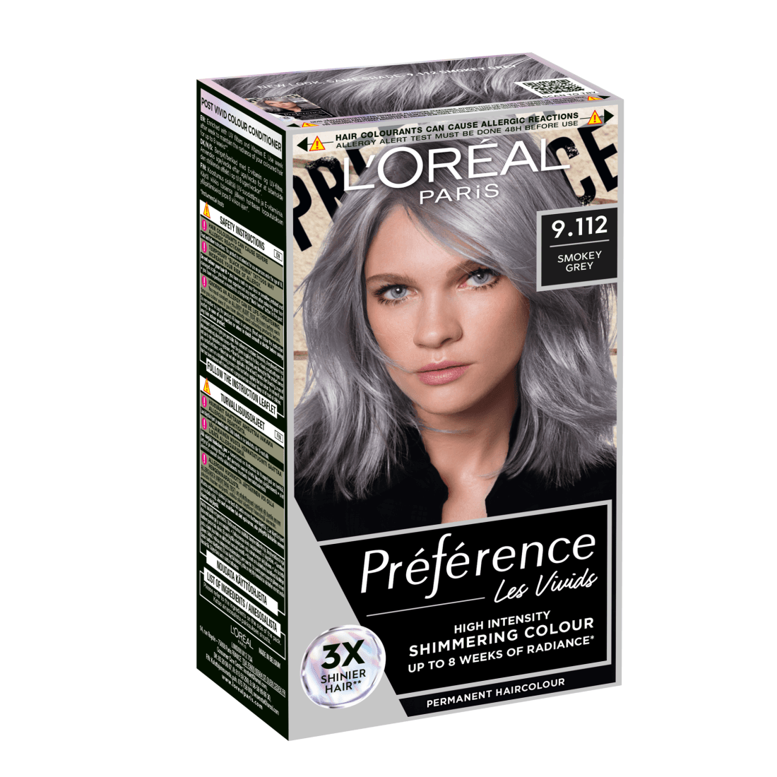 L'Oréal Paris Préférence Vivid Colours Permanent Hårfärg 9.112 Smokey Grey - produktbild 2