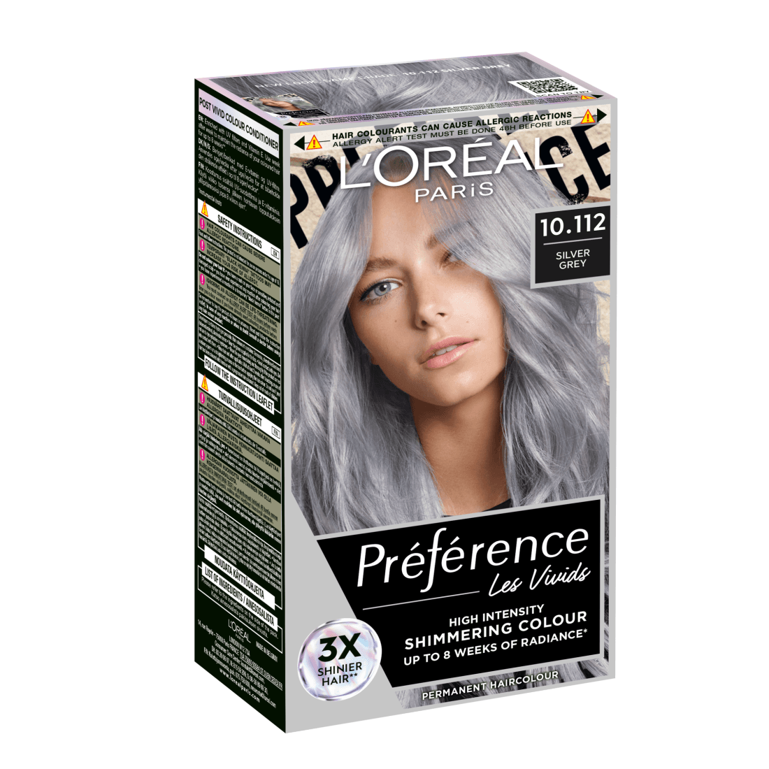 L'Oréal Paris Préférence Vivid Colours Permanent Hårfärg 10112 Silver Grey - produktbild 2