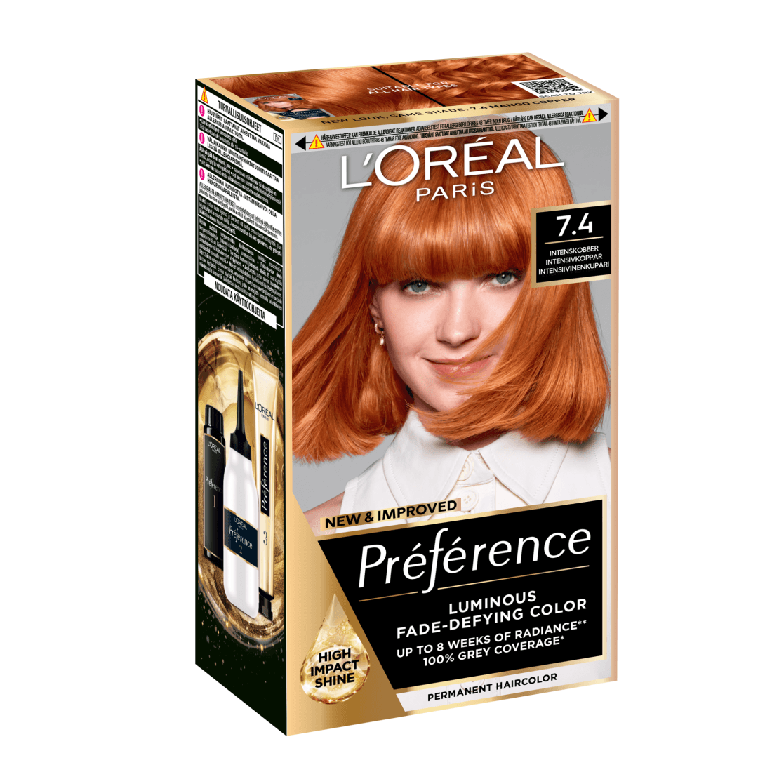 L'Oréal Paris Préférence Permanent Hårfärg 7.4 Mango Copper - produktbild 2