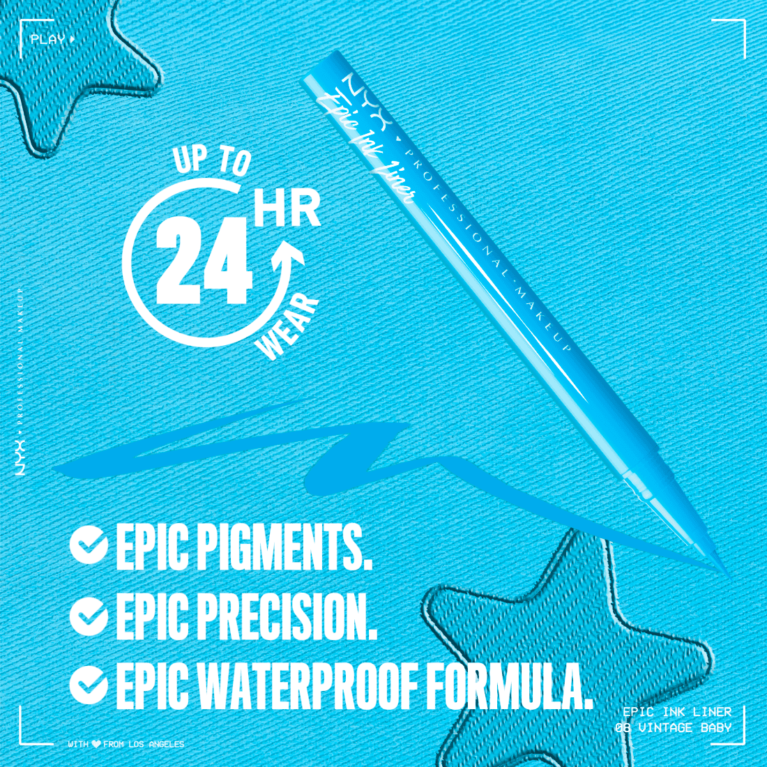 NYX Professional Makeup Epic Ink Waterproof Liquid Eyeliner 08 Vintage Baby 1 ml - produktbild 4