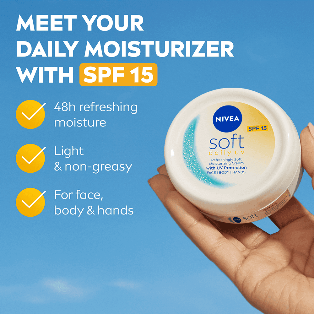 NIVEA Hudkräm Soft Daily UV SPF15 100 ml - produktbild 3