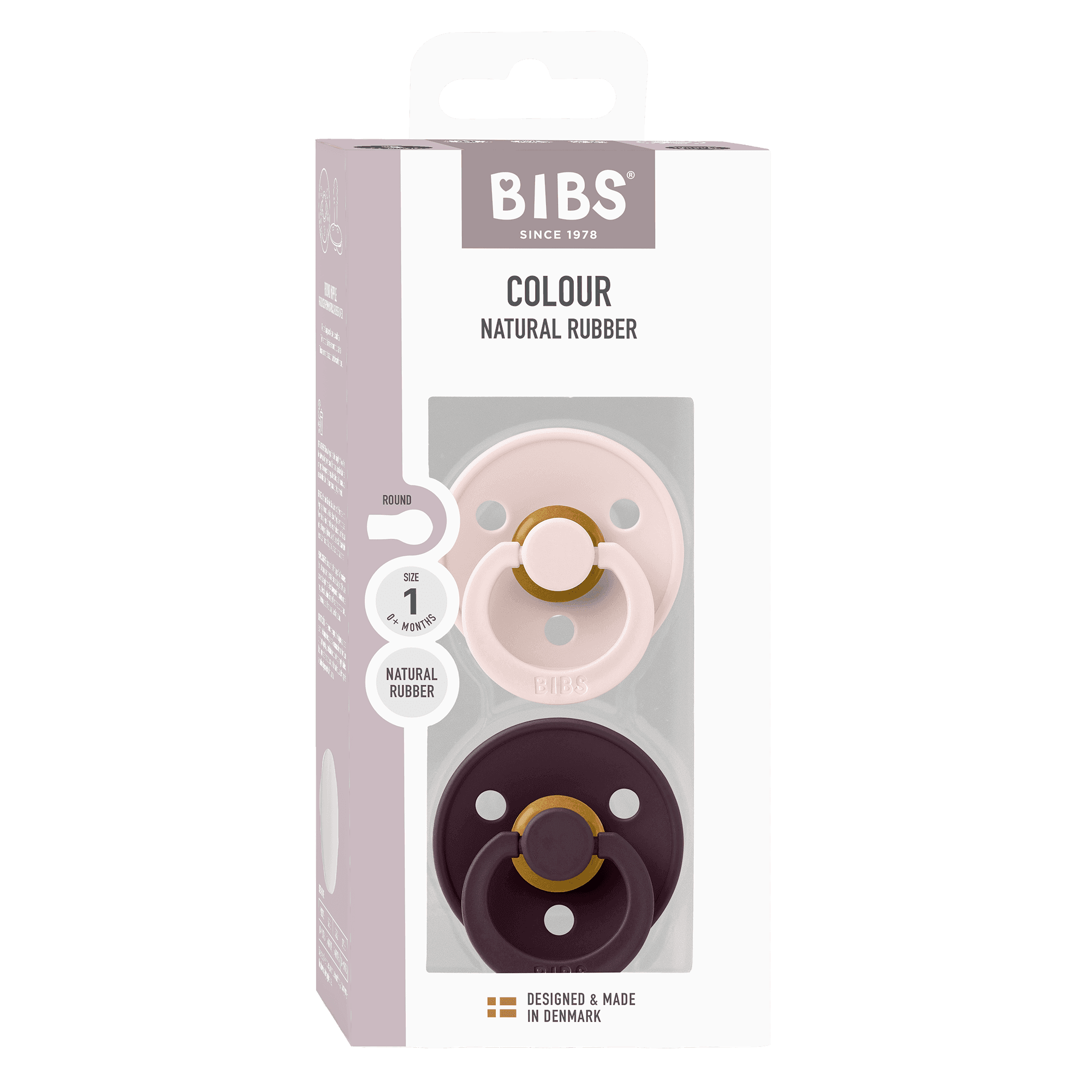 BIBS Colour Latex Size 1 Petal/Plum 2-pack - produktbild 2