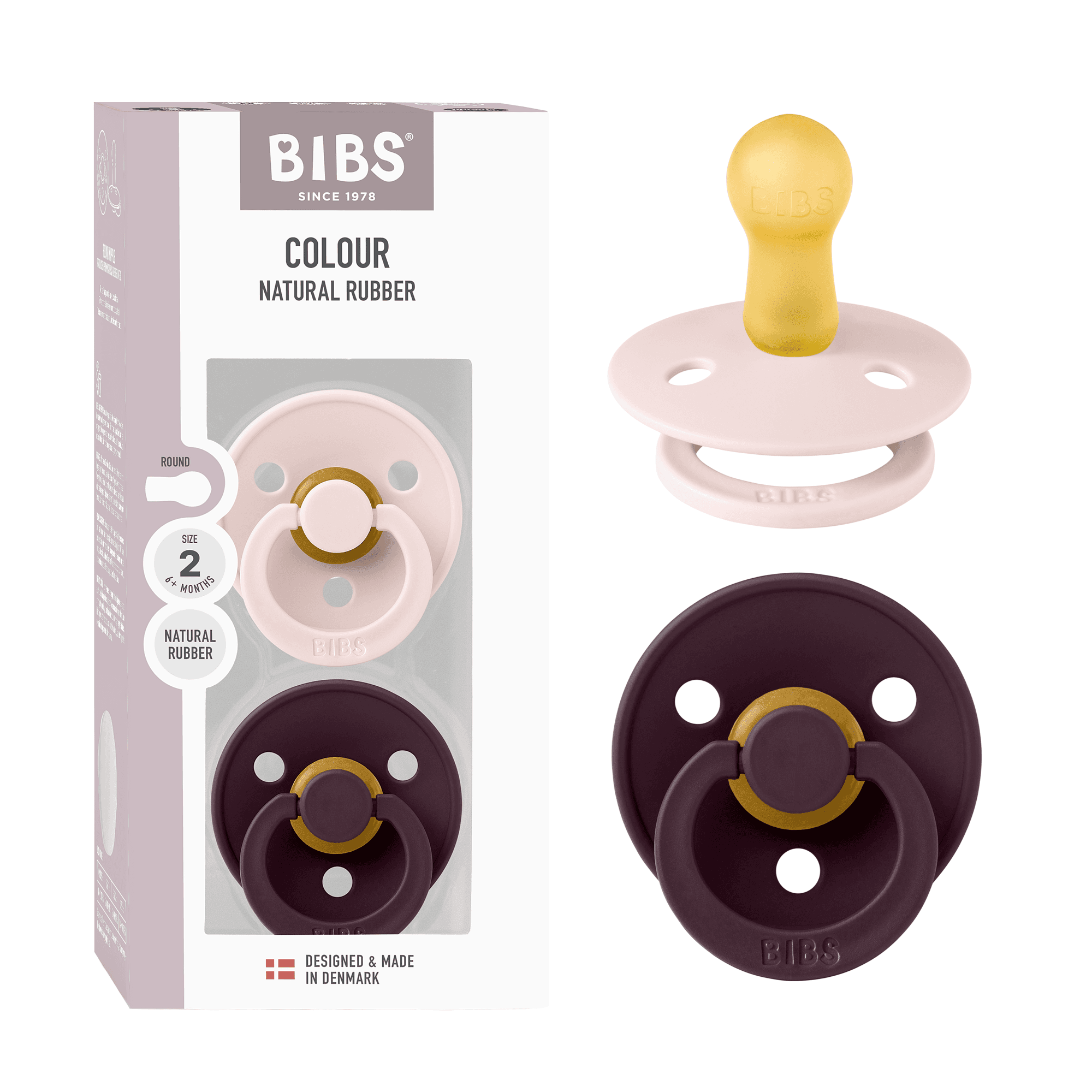 BIBS Colour Latex Size 2 Petal/Plum 2-pack - produktbild 3