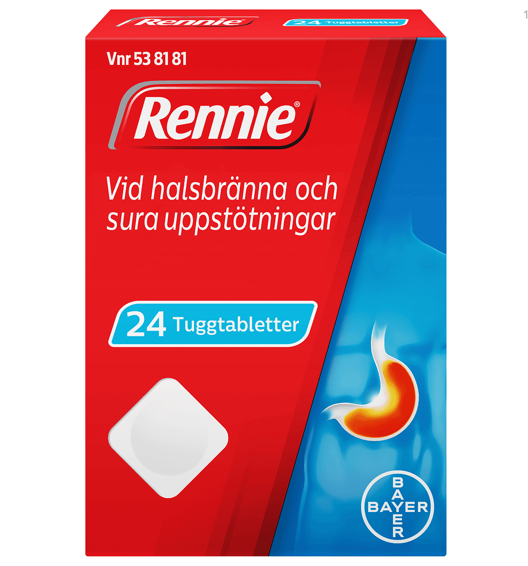 Rennie, tuggtablett 680 mg/80 mg 24 st