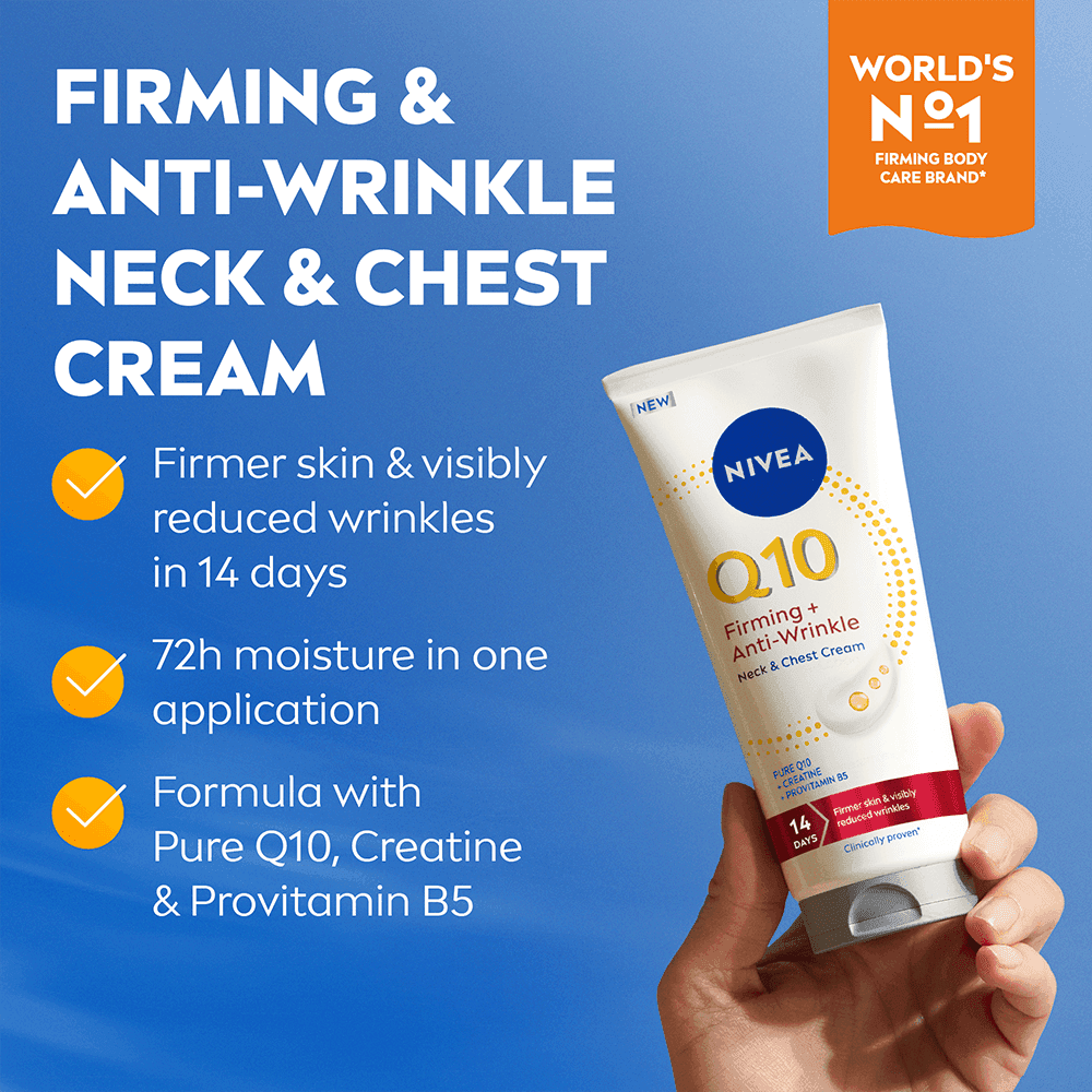NIVEA Hudkräm Q10 Firming+ Anti-wrinkle Neck & Chest Cream 200 ml - produktbild 2