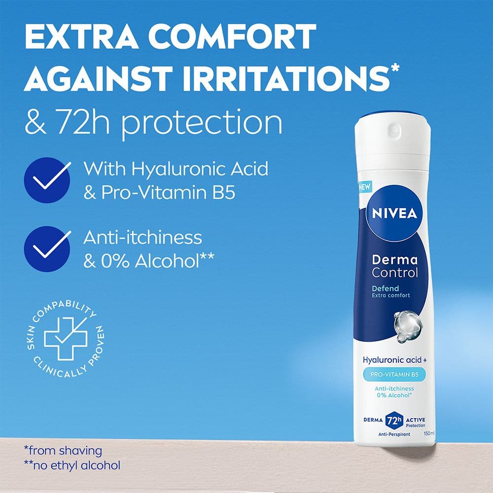 NIVEA Antiperspirant Deo Spray Derma Control Defend 150 ml - produktbild 2