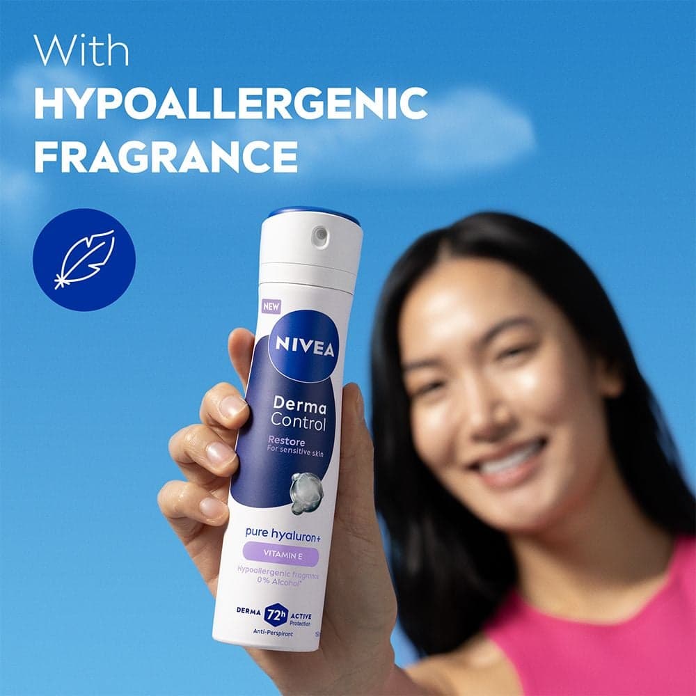 NIVEA Antiperspirant Deo Spray Derma Control Restore Sensitive 150 ml - produktbild 5