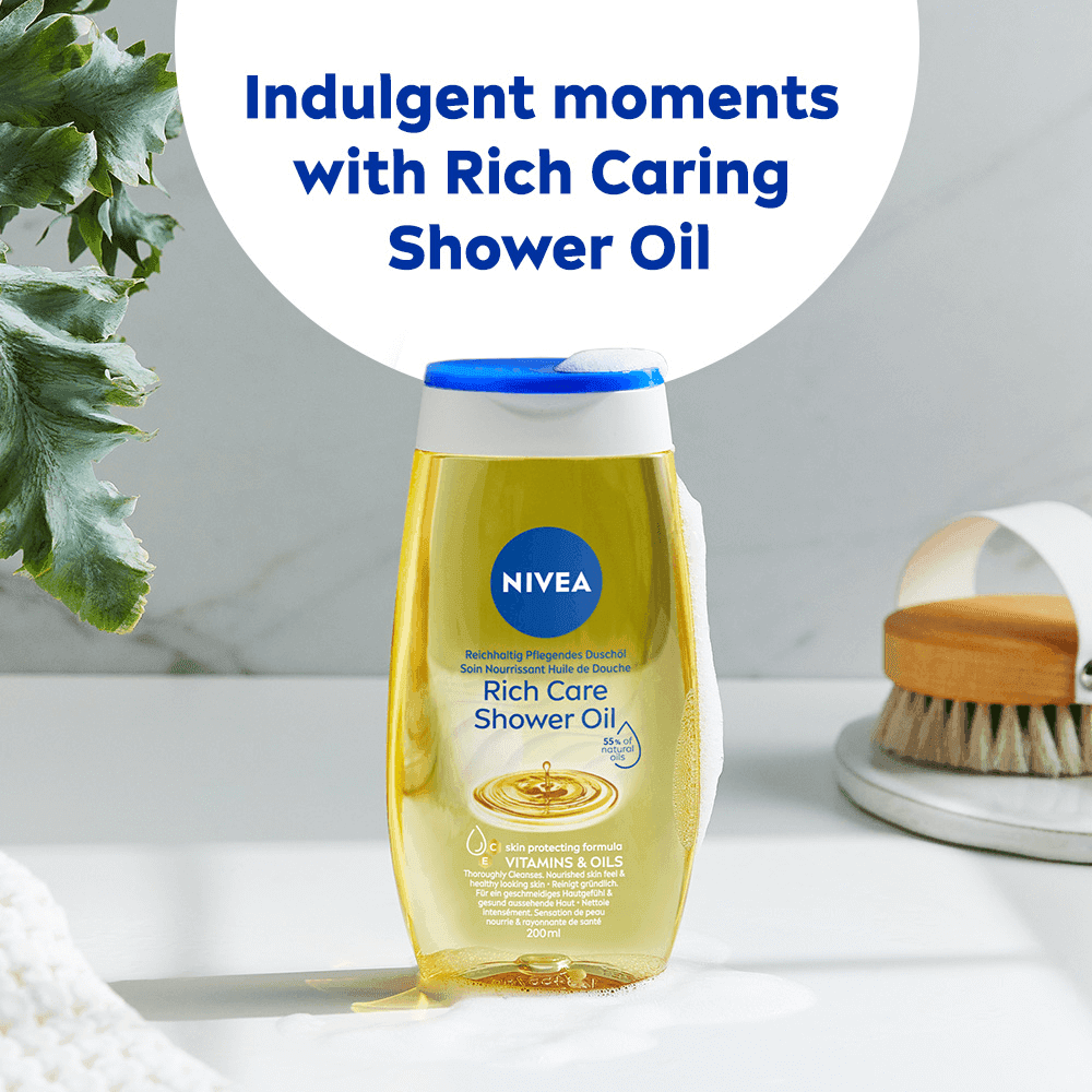 NIVEA Rich Care Shower Oil 200 ml - produktbild 5