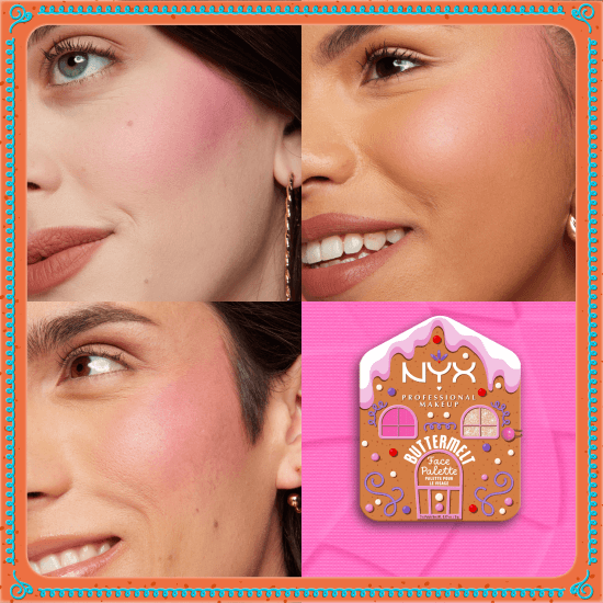 NYX Professional Makeup Buttermelt Face Palette Blush/Highlighter Light/Medium - produktbild 4