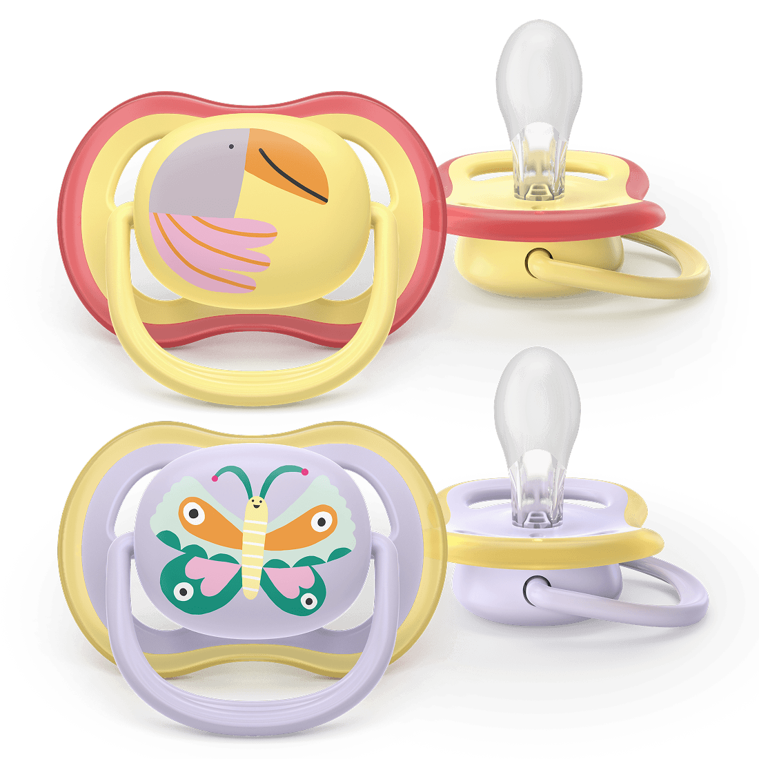 Philips Avent Ultra Air Napp Ljuslila & Ljusgul 0-6 mån 2-pack