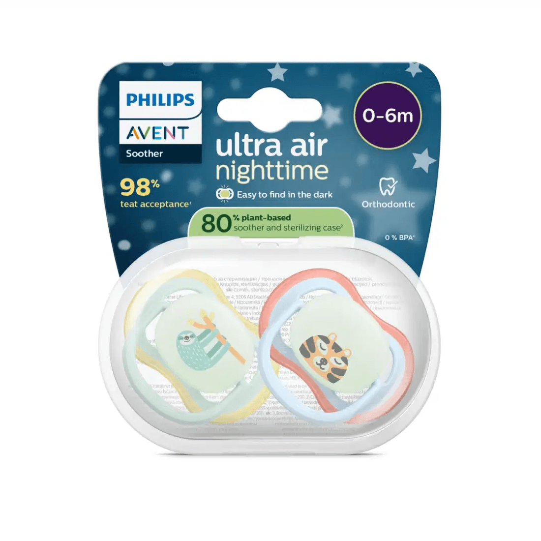 Philips Avent Ultra Air Nattnapp Ljusblå & Ljusgrön 0-6 mån 2-pack - produktbild 2