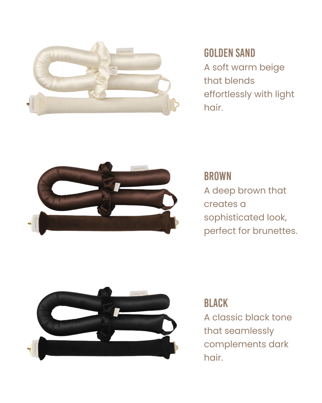 Lenoites Heatless Curls Unicorn Brown 3