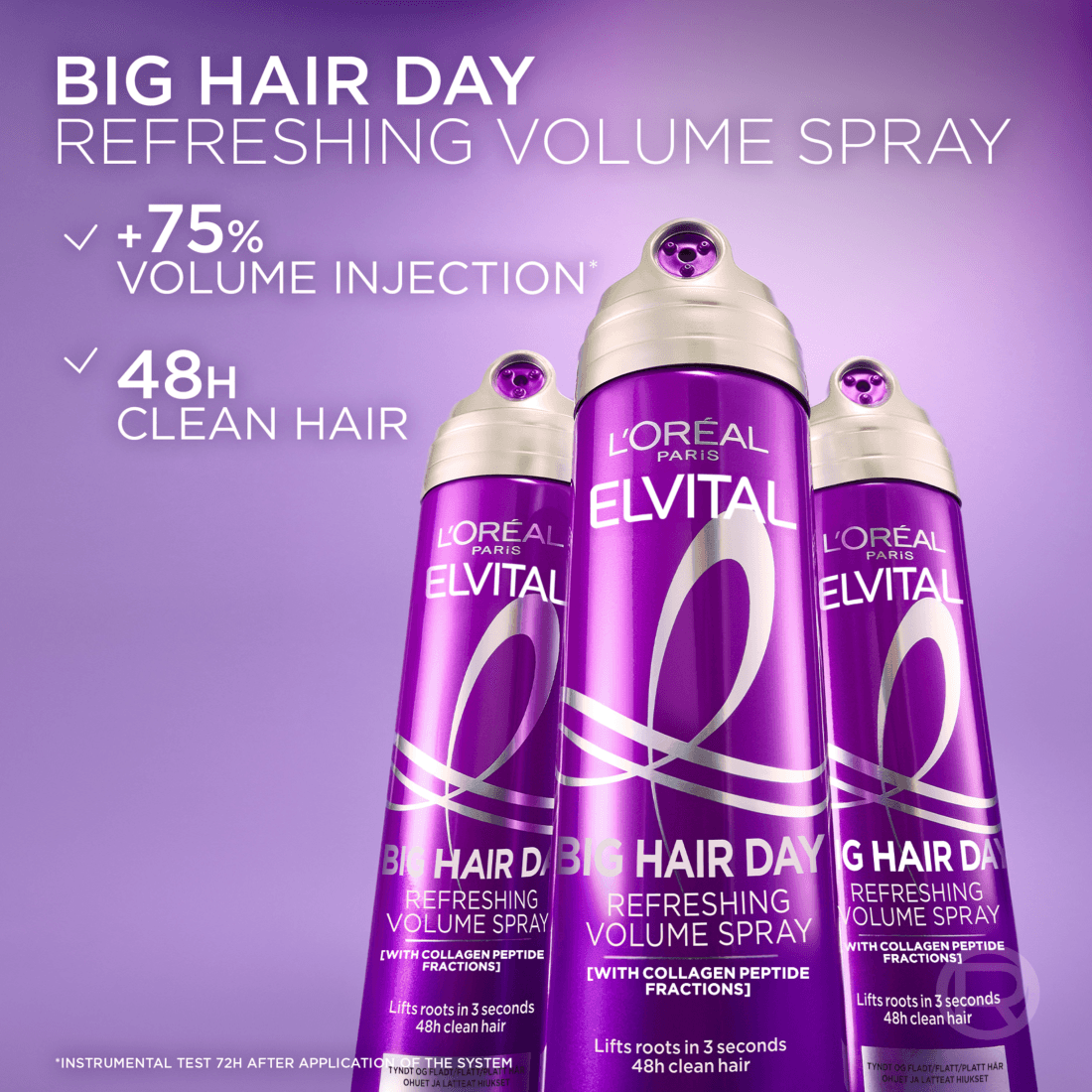 L'Oréal Paris Elvital Collagen Lifter Big Hair Day Refreshing Volume Spray 200 ml - produktbild 3