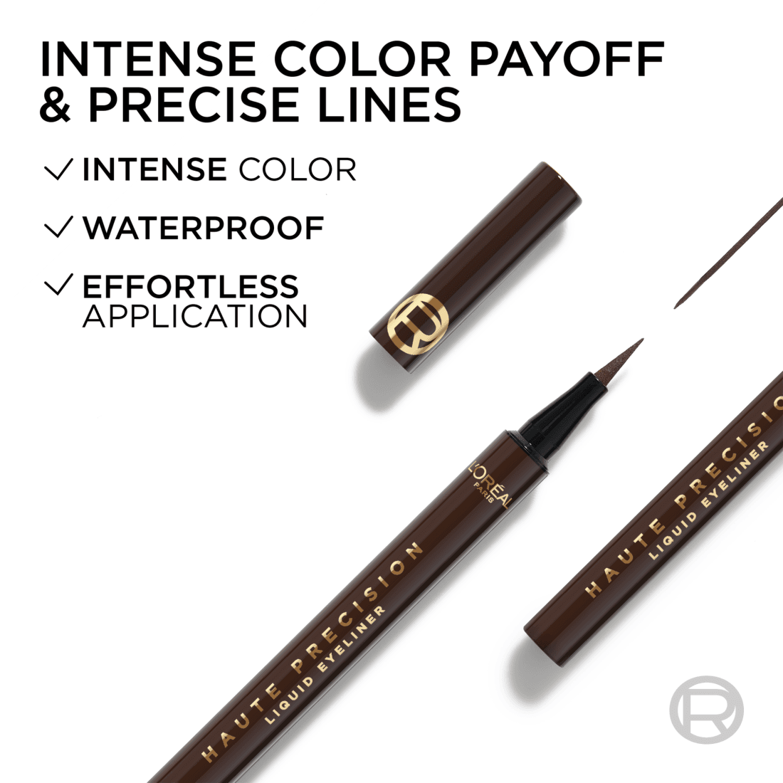 L'Oréal Paris Haute Precision Flytande Eyelinerpenna 020 Brun Leather 1 ml - produktbild 4