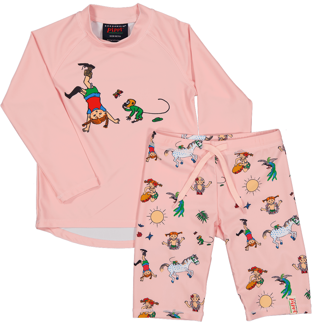Geggamoja Pippi Långstrump UV-Set Rosa 86/92