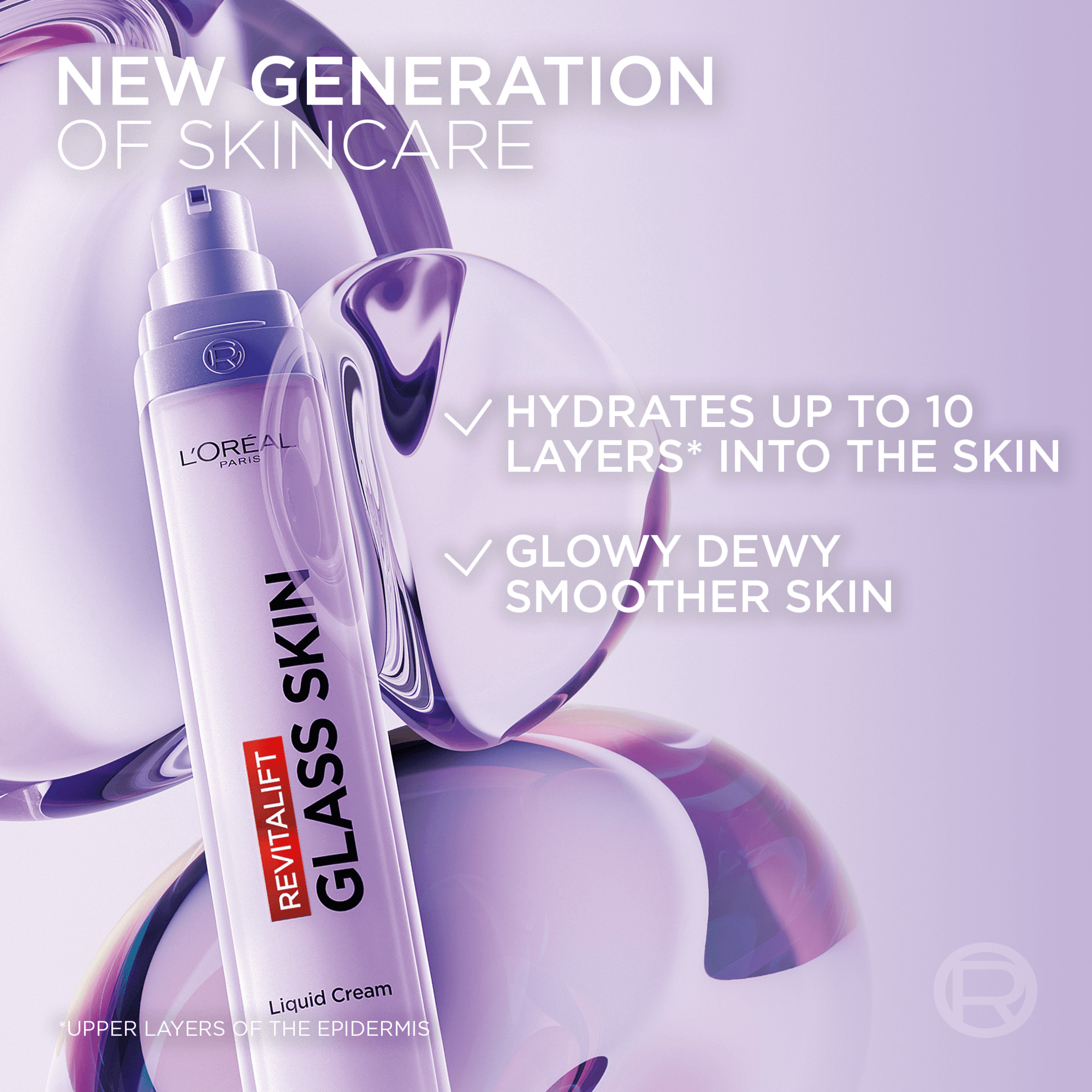 L'Oréal Paris Revitalift Filler Glass Skin Flytande Dagkräm 50 ml - produktbild 4