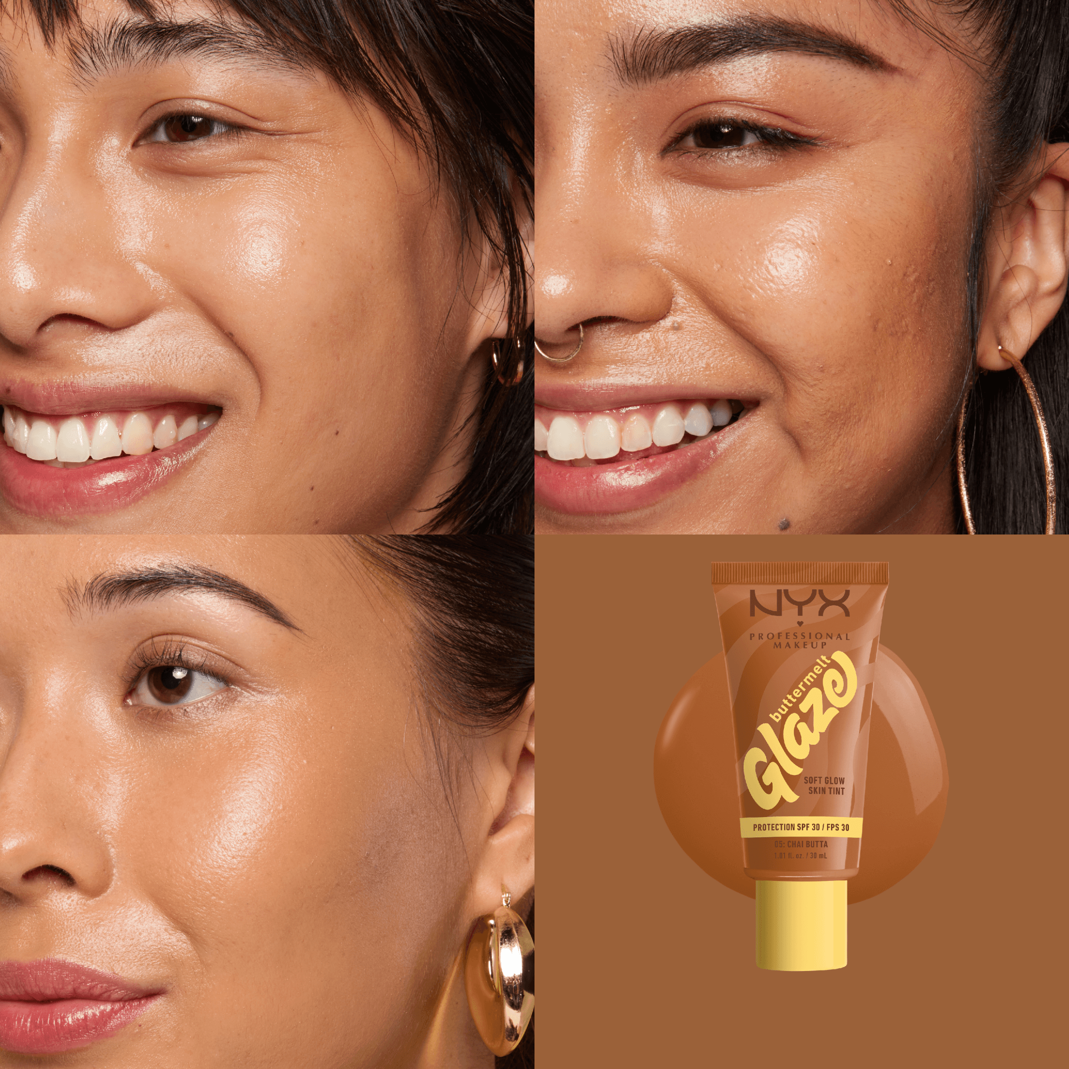 NYX Professional Makeup Buttermelt Glaze Skin Tint SPF30 Foundation 05 Chai Butta 30 ml - produktbild 3